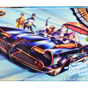 Skill 2 Model Kit 1966 Batmobile Bad Guy Getaway Edition with Penguin and Catwoman Figures Batman (1966-1968) TV Series 1/25 Scale Model by Polar Lights