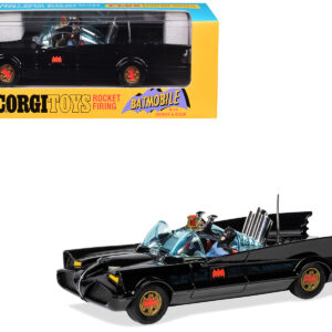 1966 Batmobile with Batman and Robin Figures Batman (1966-1968) Classic TV Series (#267 Reissue) Diecast Model Car by Corgi