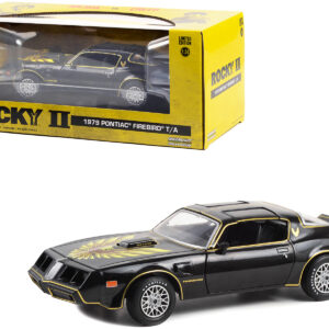 1979 Pontiac Firebird T/A Trans Am Black with Hood Phoenix Rocky II (1979) Movie 1/24 Diecast Model Car by Greenlight