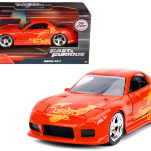 Orange Julius' Mazda RX-7 Orange Metallic with Graphics Fast & Furious Series 1/32 Diecast Model Car by Jada