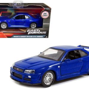 Brian's Nissan Skyline GT-R R34 Blue Fast & Furious Movie 1/32 Diecast Car Model by Jada