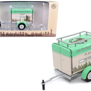 Travel Trailer Beige with Light Green Top The Waldorf-Astoria Luggage Service New York - Park Avenue 1/24 Diecast Model Car by Motor City Classics
