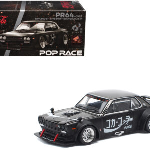 Skyline GT-R V8 Drift Hakosuka RHD (Right Hand Drive) Coca-Cola Black 1/64 Diecast Model Car by Pop Race